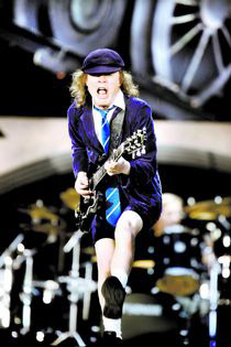 A picture of Angus Young of AC/DC at the Ullevi arena