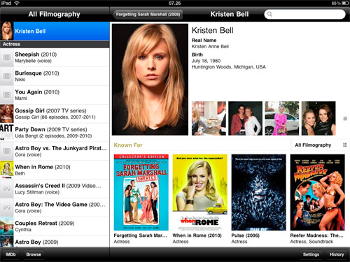 A picture of the IMDB application