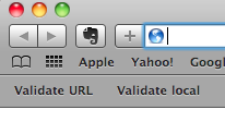 A picture of the HTML Validator in Safari