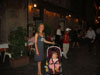 Picture of Fredrika and Emilia outside the Maccheroni restaurant